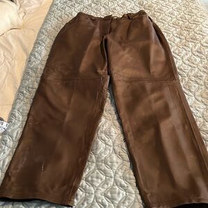 Tower Hill collection, brown leather pants, size 12